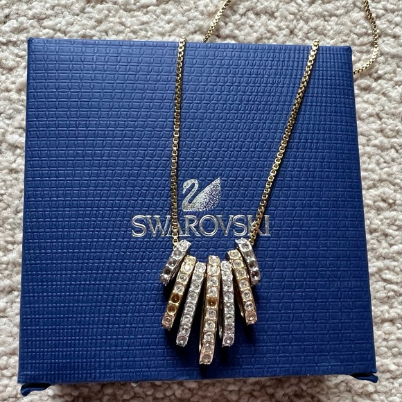 Swarovski DANCE Necklace Cry/Mix Two Tone Crystal Box Chain Rhinestones - Picture 7 of 7